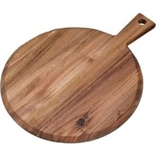 Akasya Saplı Yuvarlak Sunum ve Kesme Tahtası - Akasya Peynir Sunum Tahtası 40 * 31 * 1.5cm