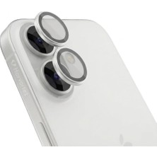 16/16 Plus ile Uyumlu Safir Kamera Lens Koruyucu - Alüminyum Çerçeveli, Hizalama Aparatlı, Su Geçirmez Glue Layer,%95+ Kristal Netlikte 9h Safir Cam - Beyaz