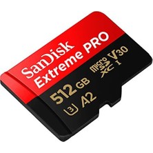 512 GB Extreme Pro Microsdxc Kart + Sd Adaptörü + Rescuepro Deluxe, 200 Mb/sn'ye Kadar, A2 Uygulama Performansı, Uhs-I, Sınıf 10, U3, V30 ile