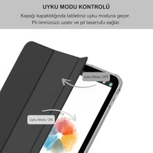 iPad Air 5 / Air 4 10.9 Inç Uyumlu Smart Kılıf, Pencil Kalemlikli, Trifold, Esnek, Mat, Darbeye Tam Dayanıklı Tablet Kılıfı (Siyah)