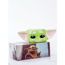 3D Babyyoda Kupa – Kulplu Porselen Kupa, 320 Ml, Özel Hediyelik Kutulu,yeşil