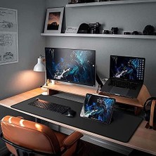 Mouse Pad, Dikişli Kenar, Kaymaz Taban, Büyük Boy Pürüzsüz Yüzey, Baskısız Ofis Tipi Masa Koruyucu, Ergonomik Mouse Ped (90X40 cm - Xx Large, Siyah)