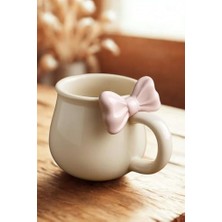 Life Pembe Fiyonklu 300 ml Beyaz Seramik Kupa Bardak MIT1212