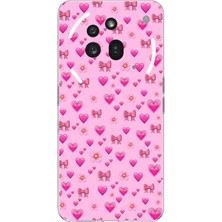 TechTree Nothing Phone (3A) Pro Uyumlu Pembe Minik Kalpler Baskılı Silikon Kılıf