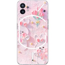 TechTree Nothing Phone (1) Uyumlu Sevimli Tavşanlar Baskılı Silikon Kılıf