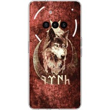 TechTree Nothing Phone (3A) Uyumlu Göktürk Yazılı ve Bozkurt Desenli Baskılı Silikon Kılıf