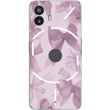 TechTree Nothing Phone (2) Uyumlu Menekşe Tonlu Fiyonk Baskılı Silikon Kılıf