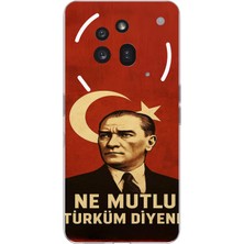 TechTree Nothing Phone (3A) Pro Uyumlu Ne Mutlu Türkiye Bayrak Atatürk Baskılı Silikon Kılıf