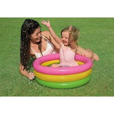 57107 Renkli Şişme Taban 3 Bölme Havuz 61 Cm, Su Sporları, Plaj Malzemesi, Şişme Ürün, Yüzme Aksesuarı, Kamp, Dalış, Güvenlik