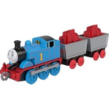 Thomas ve Arkadaşları Oyuncak Tren, Birinci Sınıf Süslemeleri, 2 Döner Tekerlekli Yük Vagonu ve Kırmızı Kristal Kargosuyla Mattel'in 80. Yılı Küçük Metal Lokomotif, JFV72
