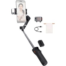 Hohem Isteady V3 Gimbal Akıllı Telefon Için – 3 Eksenli Stabilizatör, Manyetik Aı Izleyici, Dolum Işığı, Çıkarılabilir Kontrolör, Entegre Uzatma Çubuğu ve Canlı Yayın ve Vlog Için Tripod