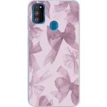 TechTree Samsung Galaxy M30S/M21 Uyumlu Menekşe Tonlu Fiyonk Baskılı Silikon Kılıf
