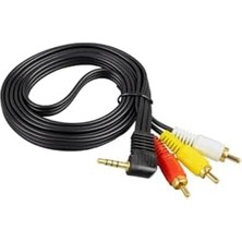 1708 Uydu Alıcısı Av Kablo 3.5 mm Stereo L Erkek / 3 Rca Siyah Kablo 1.2 Metre Uzun Jack