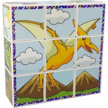 Dinozorlar 3D Manyetik Puzzle Seri 1 - (9 Mıknatıslı Küp 6 Dinazor Yapboz)