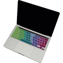 MacBook Pro Türkçe Q Klavye Koruyucu – Uk Ters L Enter – Bar Uyumlu – 13 Inç A2251 A2289 A2338 (M1/m2) – 16 Inç A2141 – Ince Silikon Pembe Yeşil