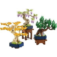 Botanicals Mini Bonsai Ağaçları 10373 –, Wisteria ve Siyah Çam Ağaçlarından Oluşan Yapay Bitki Içeren Sevgililer Günü'ne Özel Dekoratif Model Yapım Seti (709 Parça)