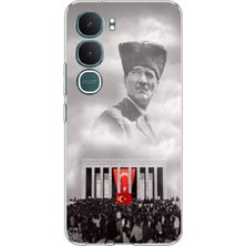 TechTree Vivo Y31 5g Uyumlu Bulutların Üzerindeki Lider Kalpaklı Atatürk Baskılı Silikon Kılıf