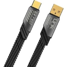 K470 Mecha Style USB - Type-C 66W 6A 1.2mt Hızlı Şarj Kablosu Gri