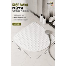 MAİN SHOP Duşa Kabin Küvet Içi Banyo Paspası 54X54 cm Vantuzlu Banyo ve Duş Kaydırmazı M-163