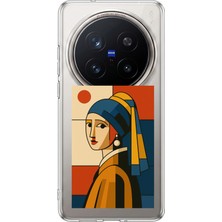 TechTree Vivo X200 Pro Uyumlu Bauhaus Inci Küpeli Kız Baskılı Silikon Kılıf