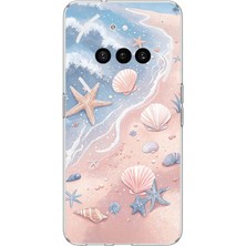 TechTree Nothing Phone (3A) Uyumlu Sahil Deniz Kabuğu Baskılı Silikon Kılıf