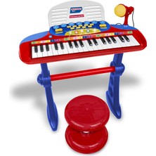 Bontempi | Minikeyfun - Tastiera Giocattolo Piccoli Musicisti Con Microfono, Sgabello E Leggio, Rosa, 54,4 x 32,9 x 15,9 cm