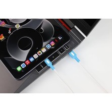 USB A-C Hızlı Şarj Kablosu (Beyaz + Beyaz/mavi Uç) (150 Cm)