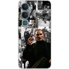 TechTree Vivo Y31 5g Uyumlu Mustafa Kemal Atatürk Kolajları Baskılı Silikon Kılıf