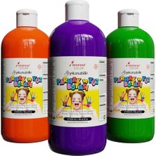 Yeşil, Mor, Turuncu Parmak Boyası 3'lü Set 3X500 gr