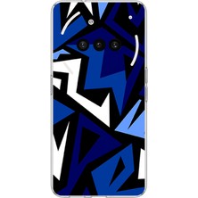 TechTree Nothing Phone (3A) Uyumlu Modern Mavi Geometrik Mozaik Baskılı Silikon Kılıf