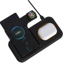 Labs Buff BL40 5in1 Telefon Kulaklık Tutucu Kablosuz LED Işıklı Hızlı Şarj Standı