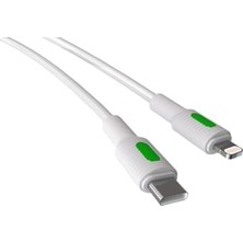 Type C-Lightning Pd Hızlı Şarj Kablosu (Beyaz + Yeşil/beyaz Uç) (150 Cm)