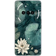 TechTree Nothing Phone (3A) Uyumlu Yeşil Yapraklı Nilüfer ve Yusufçuk Baskılı Silikon Kılıf