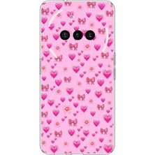 TechTree Nothing Phone (3A) Uyumlu Pembe Minik Kalpler Baskılı Silikon Kılıf