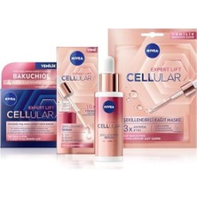 Cellular Doğal Retinol Alternatifi Bakuchiol Serum 30ML, Gece Bakım Kremi 50ML ve Kağıt Yüz Maskesi