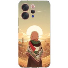 TechTree Vivo V70 Uyumlu Filistine Özgürlük Kız Baskılı Silikon Kılıf