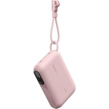 Taşınabilir Şarj Cihazı, 10.000 Mah Usb-C Ince Güç Kaynağı, 2 Usb-C Port, Dijital Pil Göstergesi, 20 W Hızlı Şarj, 16, 15 Serisi, Galaxy S25, S24, 9, iPad ve Fazlası, Pembe