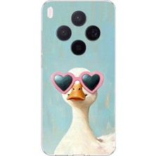TechTree Vivo X300 Uyumlu Yağlı Boya Pop-Art Ördek Baskılı Silikon Kılıf