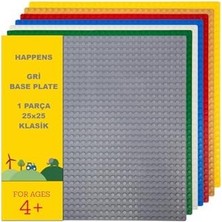 11024 Gri Zemin Plaka, +4 Yaratıcı Oyuncak Yapım Seti (1 Parça) 25CMX25CM, Baseplate