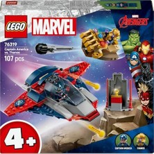 ǀ Kaptan Amerika, Thanos'a Karşı 76319 – 4 Yaş ve Üzeri Süper Kahraman ve Uzay Gemisi Hayranı Çocuklar Için Eğlenceli Oyunlar Sunan Minifigürlü Yapım Seti, Harika Hediye Fikri (107 Parça)