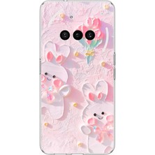 TechTree Nothing Phone (3A) Uyumlu Sevimli Tavşanlar Baskılı Silikon Kılıf