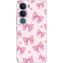 TechTree Vivo Y31 5g Uyumlu Pembe Fiyonklar Baskılı Silikon Kılıf