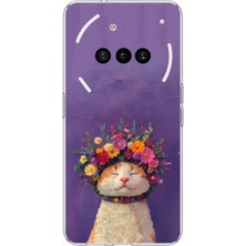 TechTree Nothing Phone (3A) Uyumlu Frida Catlo Kedi Baskılı Silikon Kılıf