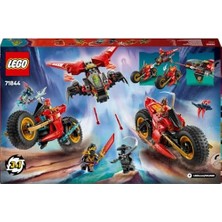Savaş Aracı 71844-8 Yaş ve Üzeri Çocuklar Için 2 Motosikleti, 1 Jet ve 6 Minifigür Içeren 3’ü 1 Arada Oyuncak Yapım Seti, Doğum Günü Hediyesi (561 Parça)