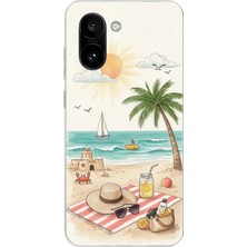 TechTree Oneplus 15R Uyumlu Sulu Boya Sahil ve Deniz Manzaralı Baskılı Silikon Kılıf