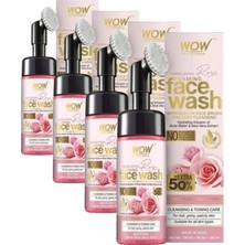Wow Skin Himalaya Gülü Yüz Yıkama Köpüğü Doğal Içerik Gül Suyu, Aloe Özü, E Vitamini ve 150ML (4 Paketi)