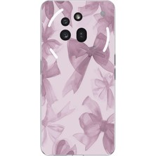 TechTree Nothing Phone (3A) Pro Uyumlu Menekşe Tonlu Fiyonk Baskılı Silikon Kılıf
