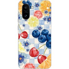 TechTree Oneplus 15R Uyumlu Sulu Boya Meyve ve Çiçek Desenli Baskılı Silikon Kılıf