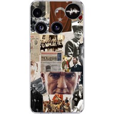 TechTree Nothing Phone (3) Uyumlu Atatürk Cumhuriyet Kolaj Baskılı Silikon Kılıf