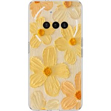 TechTree Nothing Phone (3A) Uyumlu Güneşin Dokunuşu Sarı Papatya Baskılı Silikon Kılıf